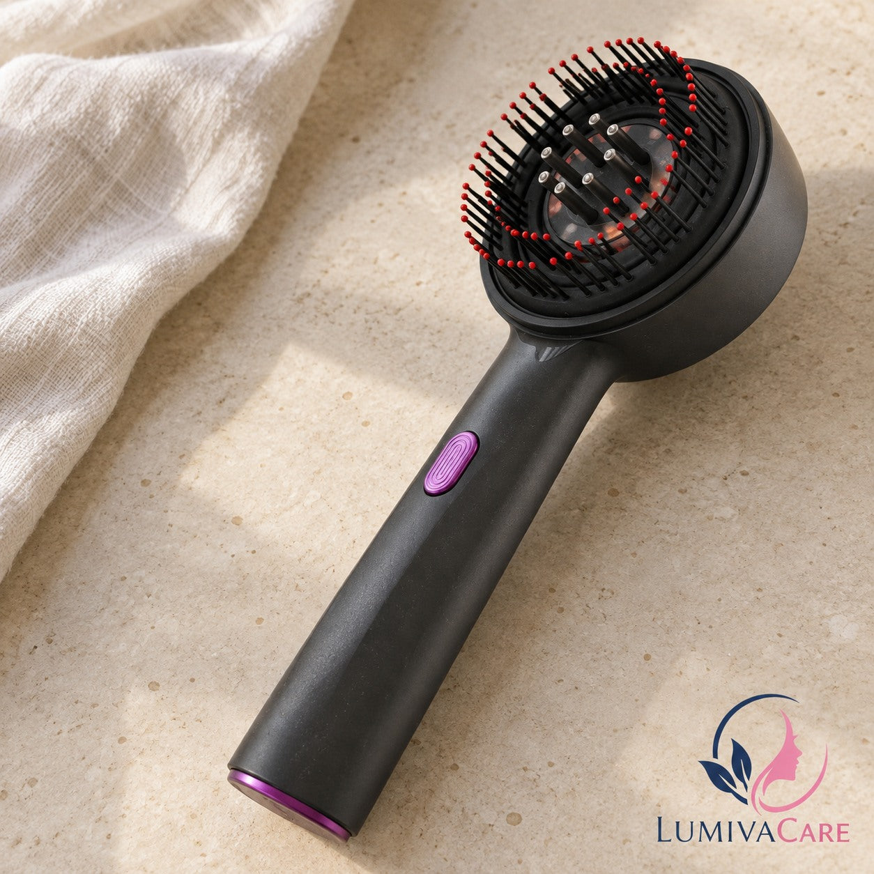 Gray purple scalp massage comb