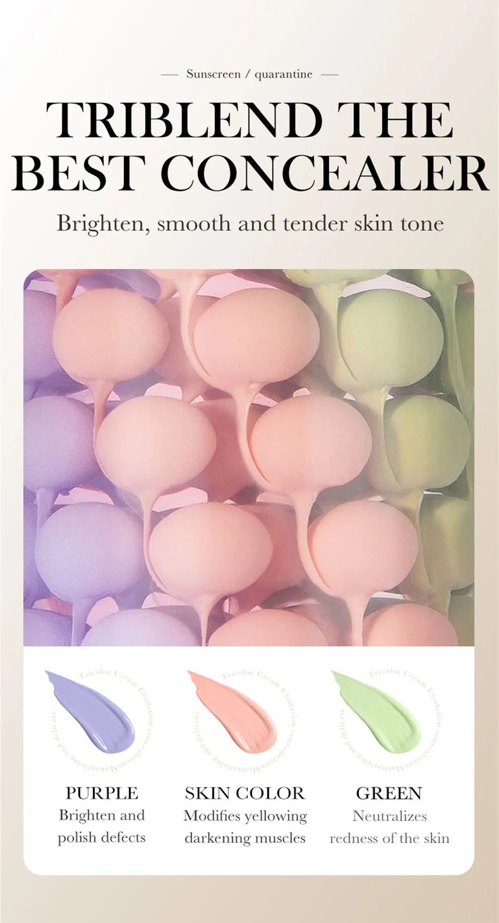 Three-Tone Makeup Primer & Puff Options