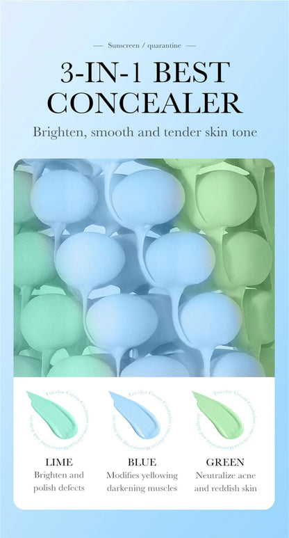 Three-Tone Makeup Primer & Puff Options